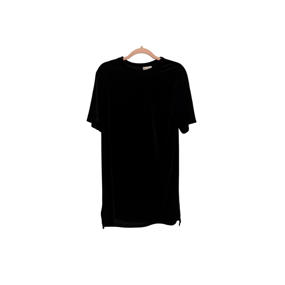 NWT Mud Pie Black Velvet Shift Dress Medium 90s Minimalist  Feminine MSRP $60